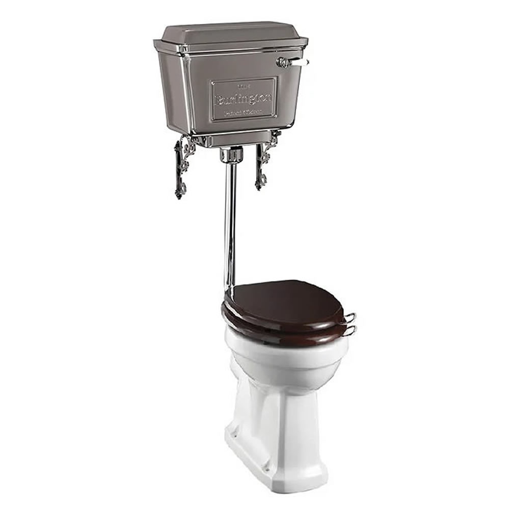 Burlington Low Level Toilet With Chrome Aluminium Cistern